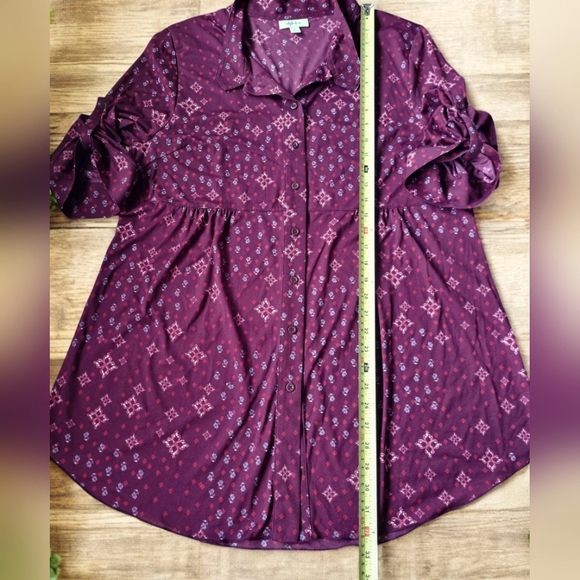 Style & Co Long Maroon Tunic Top - Picture 6 of 9